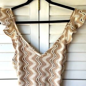 BCBG cream knit bodycon dress